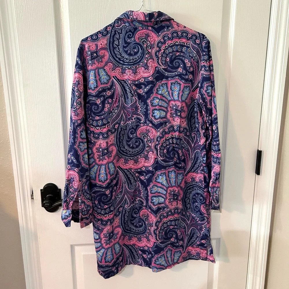 Lauren Ralph Lauren Blue Paisley Pajama Shirt